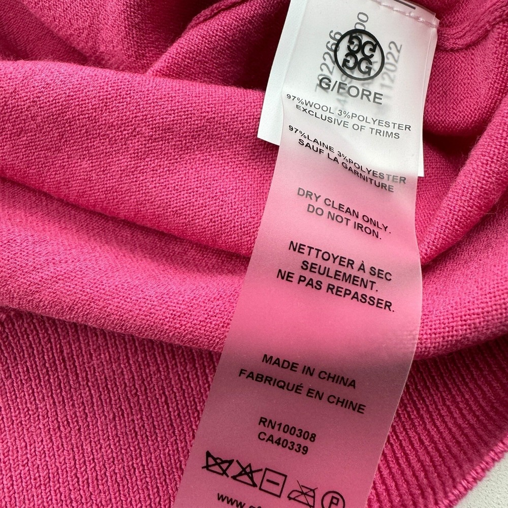 NWT G/Fore Pink & White‎ Wool Blend Long Sleeve Crewneck Sweater Mens Size XL - Picture 5 of 7